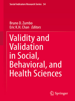 cover image of Validity and Validation in Social, Behavioral, and Health Sciences